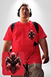 Deadpool Kırmızı Büyük Beden Kadın Basic Minimal Baskılı Tişört