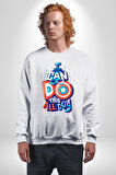 Bunu Bütün Gün Yapabilirim Kaptan America Kadın Erkek Beyaz Sweatshirt 