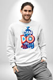 Bunu Bütün Gün Yapabilirim Kaptan America Kadın Erkek Beyaz Sweatshirt 