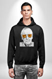Stan Lee Kadın Erkek  Siyah Kapüşonlu Sweatshirt Hoodie