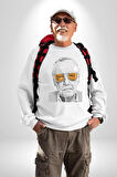 Stan Lee Kadın Erkek Beyaz Sweatshirt 