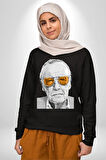 Stan Lee Kadın Erkek Siyah Sweatshirt 