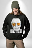 Stan Lee Kadın Erkek Siyah Sweatshirt 