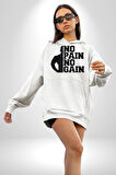GYM Spor Sever Salon Vucut Geliştirme Emeksiz Olmaz  Kadın Erkek  Beyaz Kapüşonlu Sweatshirt Hoodie