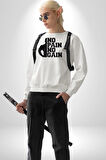 GYM Spor Sever Salon Vucut Geliştirme Emeksiz Olmaz  Kadın Erkek Beyaz Sweatshirt 