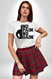 GYM Spor Sever Salon Vucut Geliştirme Emeksiz Olmaz  Kadın Erkek Unisex Beyaz Organik Baskılı T-Shirt Penye Yüksek Kalite