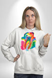 Diş Doktoru Diş Anatomisi Özel Tasarım Kadın Erkek  Beyaz Kapüşonlu Sweatshirt Hoodie