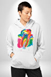 Diş Doktoru Diş Anatomisi Özel Tasarım Kadın Erkek  Beyaz Kapüşonlu Sweatshirt Hoodie