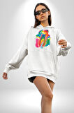 Diş Doktoru Diş Anatomisi Özel Tasarım Kadın Erkek  Beyaz Kapüşonlu Sweatshirt Hoodie