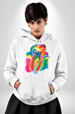 Diş Doktoru Diş Anatomisi Özel Tasarım Kadın Erkek  Beyaz Kapüşonlu Sweatshirt Hoodie