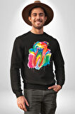 Diş Doktoru Diş Anatomisi Özel Tasarım Kadın Erkek Siyah Sweatshirt 
