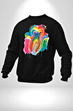 Diş Doktoru Diş Anatomisi Özel Tasarım Kadın Erkek Siyah Sweatshirt 
