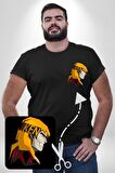 Street Fighter Ken Masters Kareteci Siyah Büyük Beden Kadın Basic Minimal Baskılı Tişört