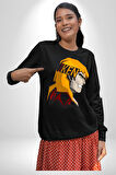 Street Fighter Ken Masters Kareteci Kadın Erkek Siyah Sweatshirt 