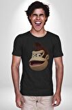 Maymun Krallığı Kadın Erkek Unisex Siyah Organik Baskılı T-Shirt Penye Yüksek Kalite