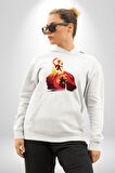 God Of War Kratos Oyun Kadın Erkek  Beyaz Kapüşonlu Sweatshirt Hoodie