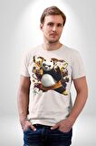 Kung Fu Panda Kadın Erkek Unisex Beyaz Organik Baskılı T-Shirt Penye Yüksek Kalite