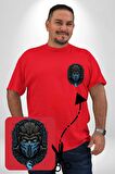 Mortal Kombat Sub-Zero  Kırmızı Büyük Beden Kadın Basic Minimal Baskılı Tişört