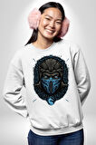 Mortal Kombat Sub-Zero  Kadın Erkek Beyaz Sweatshirt 
