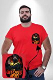 Mortal Kombat Scorpion Buraya Gel Kırmızı Büyük Beden Kadın Basic Minimal Baskılı Tişört