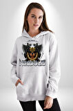 Neopolis Rottweiler Viking Kadın Erkek  Beyaz Kapüşonlu Sweatshirt Hoodie