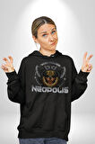 Neopolis Rottweiler Viking Kadın Erkek  Siyah Kapüşonlu Sweatshirt Hoodie