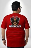 Neopolis Rottweiler Viking Büyük Beden Kırmızı Tişört Kadın Erkek Ünisex Sırt Baskılı