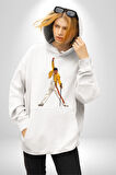 Queen Freddie Mercury  Kadın Erkek  Beyaz Kapüşonlu Sweatshirt Hoodie