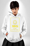 Nirvana Müzik Grubu Kadın Erkek  Beyaz Kapüşonlu Sweatshirt Hoodie