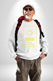 Nirvana Müzik Grubu Kadın Erkek Beyaz Sweatshirt 