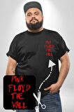 Pink Floyd The Wall Siyah Büyük Beden Kadın Basic Minimal Baskılı Tişört