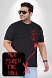 Pink Floyd The Wall Siyah Büyük Beden Kadın Basic Minimal Baskılı Tişört