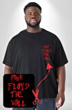 Pink Floyd The Wall Siyah Büyük Beden Kadın Basic Minimal Baskılı Tişört