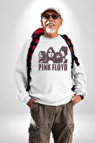 Pink Floyd Kadın Erkek Beyaz Sweatshirt 