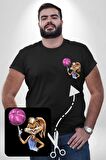 Basketbol Tavşan Lola Bunny  Siyah Büyük Beden Kadın Basic Minimal Baskılı Tişört