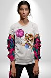 Basketbol Tavşan Lola Bunny  Kadın Erkek Unisex Beyaz Organik Baskılı T-Shirt Penye Yüksek Kalite