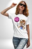 Basketbol Tavşan Lola Bunny  Kadın Erkek Unisex Beyaz Organik Baskılı T-Shirt Penye Yüksek Kalite