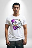 Varyemez Amca McDuck  Kadın Erkek Unisex Beyaz Organik Baskılı T-Shirt Penye Yüksek Kalite