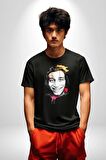 Kemal Sunal Karakalem Kadın Erkek Unisex Siyah Organik Baskılı T-Shirt Penye Yüksek Kalite