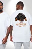 Rottweiler Sevgisi Büyük Beden Beyaz Tişört Kadın Erkek Ünisex Sırt Baskılı