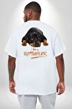 Rottweiler Sevgisi Büyük Beden Beyaz Tişört Kadın Erkek Ünisex Sırt Baskılı