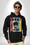 Atatürk İmzalı Türk Logo Kadın Erkek  Siyah Kapüşonlu Sweatshirt Hoodie