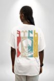 Atatürk İmzalı Türk Logo Beyaz Oversize Kadın Erkek Ön ve Sırt Baskılı Tişört
