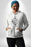 Donut Homer Simpson Karakalem Kadın Erkek  Beyaz Kapüşonlu Sweatshirt Hoodie