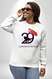 29 Ekim Cumhuriyet Bayramı Atatürk Türk Bayrağı Kadın Erkek Beyaz Sweatshirt 