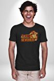 Yerine Sevemem Aslan Sarı Kırmızı  Kadın Erkek Unisex Siyah Organik Baskılı T-Shirt Penye Yüksek Kalite