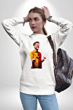 Mertens Gol Sevinci Kadın Erkek Beyaz Sweatshirt 