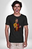 Mertens Gol Sevinci Kadın Erkek Unisex Siyah Organik Baskılı T-Shirt Penye Yüksek Kalite