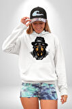 Mafya Rottweiler Kadın Erkek  Beyaz Kapüşonlu Sweatshirt Hoodie