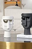 Lüx Art Nordic Beyaz Yüzlü Vazo & Biblo (2)